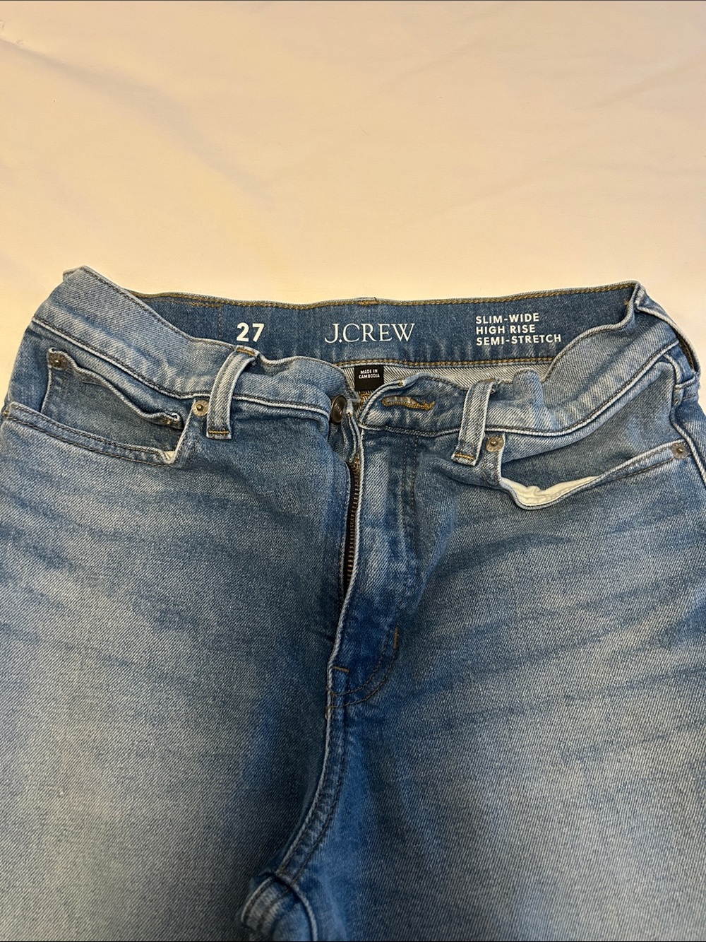 J. Crew Light Blue Slim-Wide High-Rise Jeans